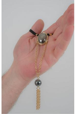 Babyfather - Gold Penis Chain with Hematite Gem Tassel