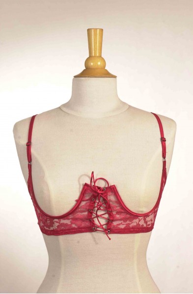 Bad Girl - Open Cup Lace-Up Bra
