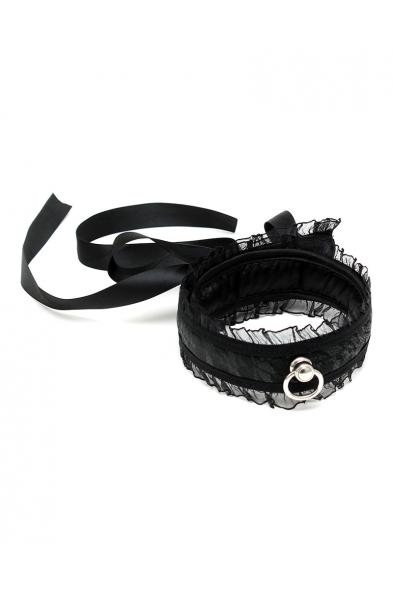 Black Satin Lace Collar