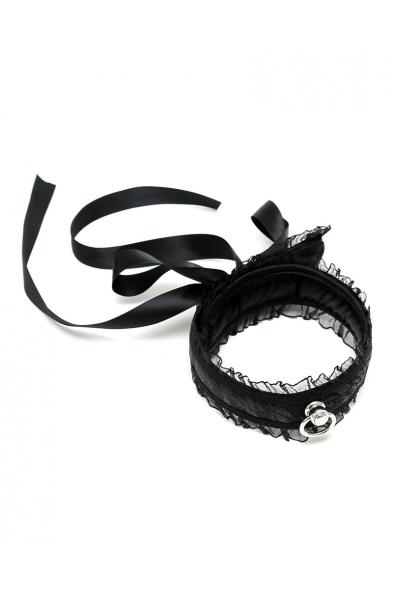 Black Satin Lace Collar