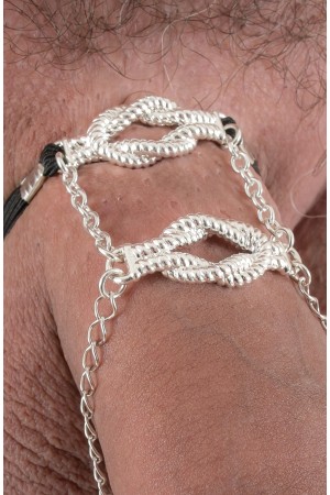 Bowline  - Nautical Knot Penis Band in Silver