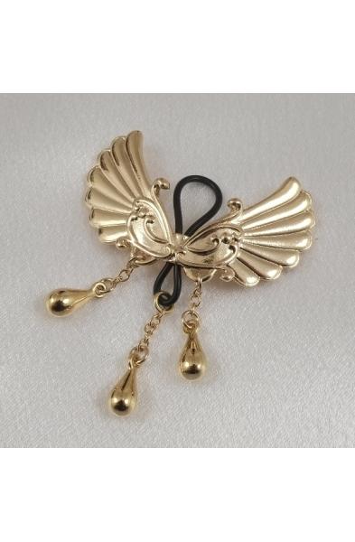 Burning Up  - Non-Piercing Gold Wings of Desire Nipple Jewelry