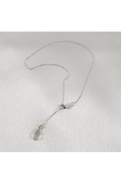 Silver Wrist or Ankle Chain With Crystal