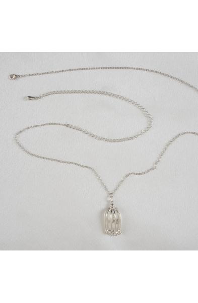 It Tango - Silver Waist Chain with Bird in a Cage Pendant