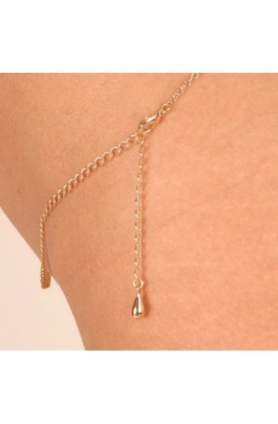 Ceres - Gold Waist Chain with Maple Charm and Stone Pendants