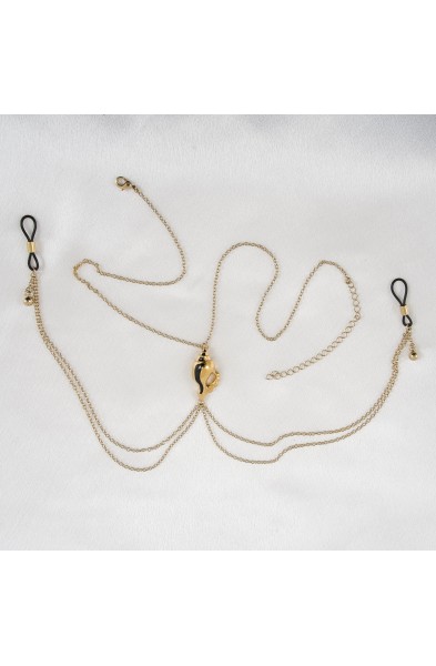 Coquillage - Gold Necklace with Nipple Rings