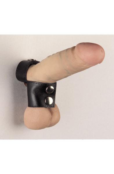 Deluxe Leather Penis Band with Ball Stretcher