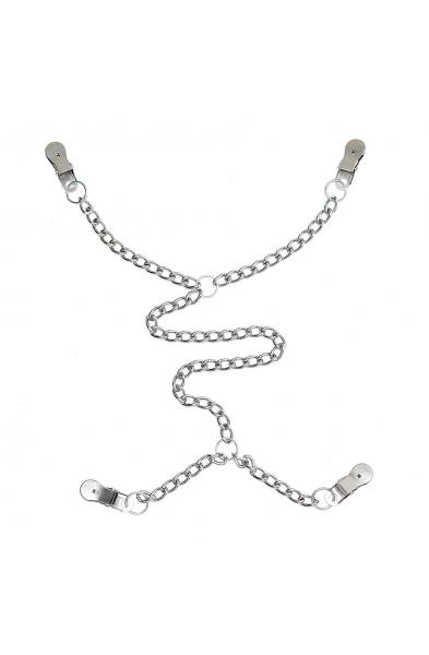 Deluxe Nipple to Labia Clamps With Chain