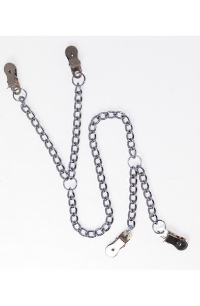 Deluxe Nipple to Labia Clamps With Chain