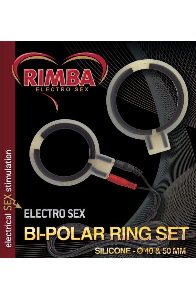 Electro Sex Set Silicone Round BI-Polar Rings with Cable