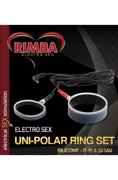Electro Sex Set of Uni-Polar Silicone Cock Rings With Cable