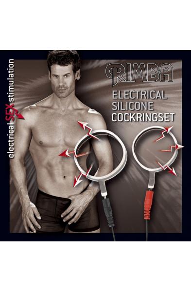Electro Sex Set of Uni-Polar Silicone Cock Rings With Cable
