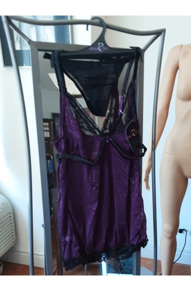 Emilie Chemise Lingerie with G-String