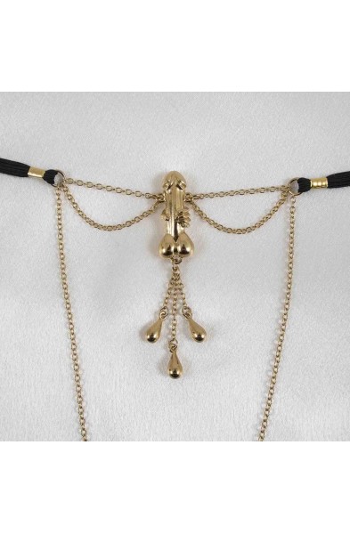 Enchanted - Gold Vagina Jewelry with Penis Charm