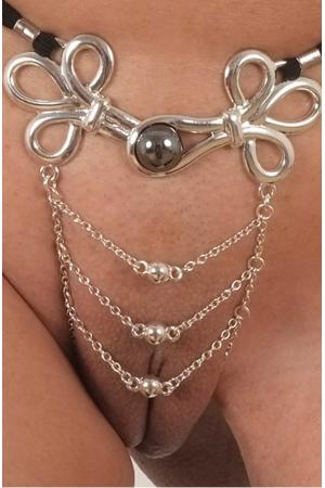 Fairy Princess - Silver Vagina Jewelry with G String