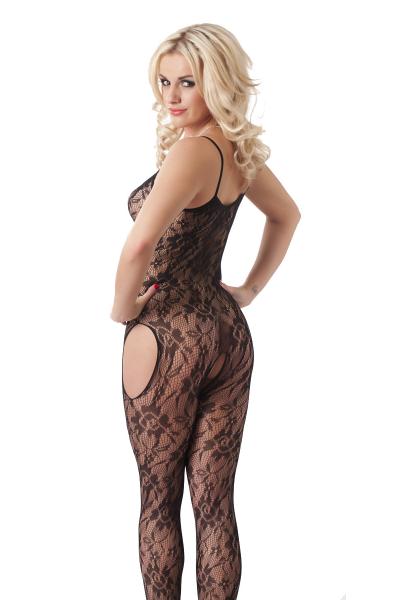 Fantasy in Lace - Sheer Lace Crotchless/Backless Catsuit