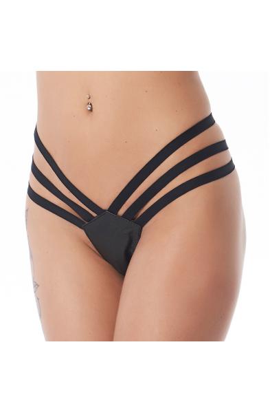 Finding Cinderella - Leather G-String With Triple Band Waist