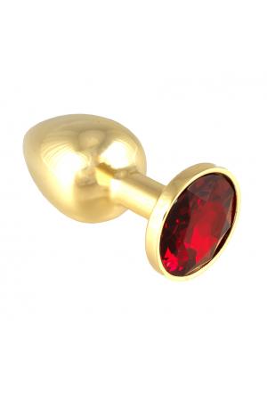 Gold Butt Plug With Rose Crystal