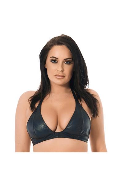 In the Absence of Monsters - Leather Scoop Bra with Snap