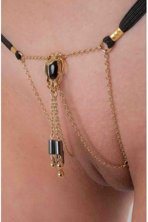 Kheper - Goldener Vagina-Schmuck mit ägyptischem Skarabäus-Anhänger