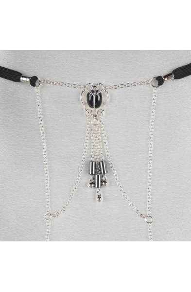 Khufu - Silver Vagina Jewelry with Egyptian Scarab Charm