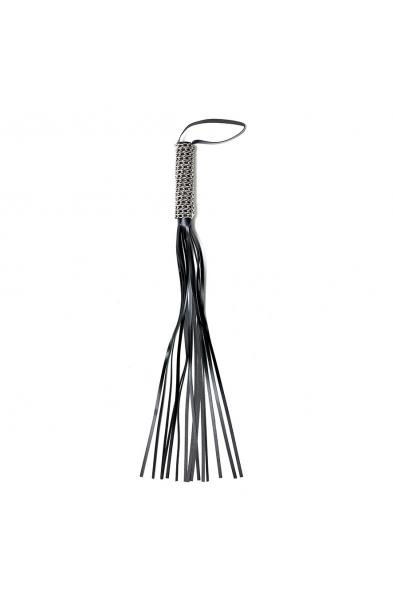 Leather Flogger Bondage Whip With Chain Handle