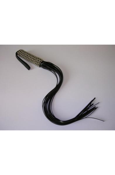 Leather Flogger Bondage Whip With Chain Handle