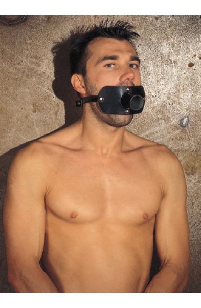 Leather Gag with Cock Tube 35 mm