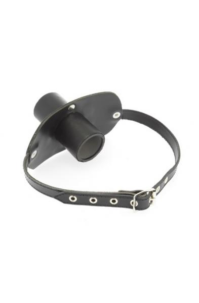 Leather Gag with Cock Tube 35 mm