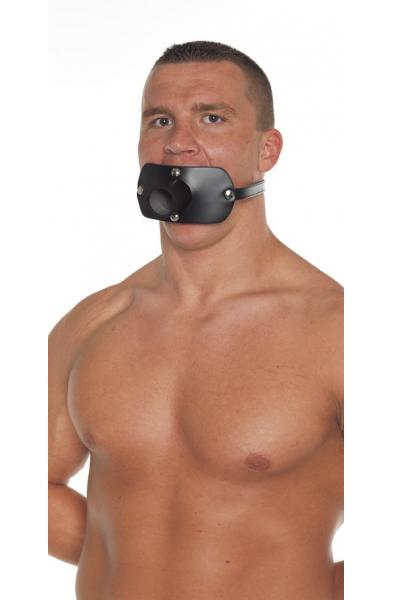 Leather Gag with Cock Tube 35 mm