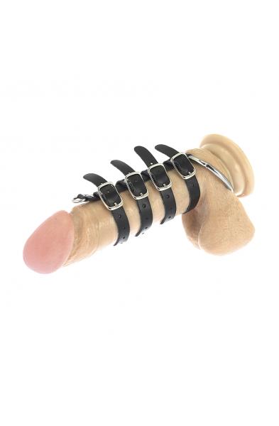 Leather Penis Buckle Straps With Metal Ring