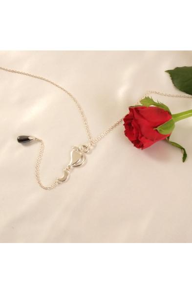 MerNeith - Waist Chain in Silver & Hematite with Cat and Moon Charms