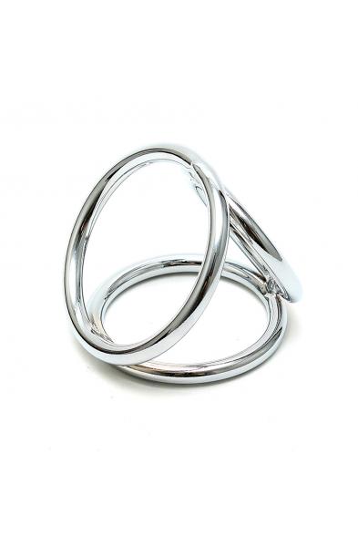 Metal Cock Penis and Balls Metal Triple Triangle Rings