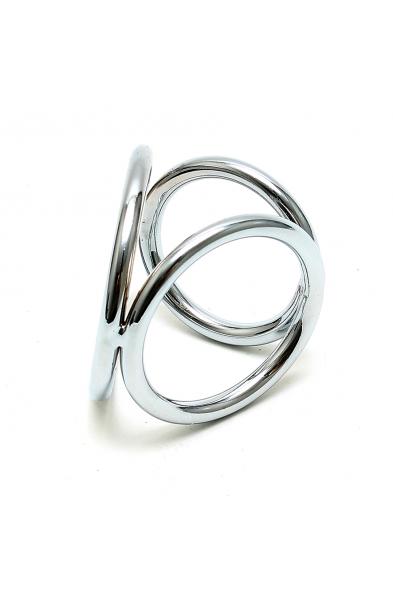 Metal Cock Penis and Balls Metal Triple Triangle Rings