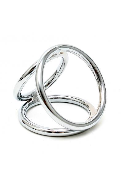 Metal Cock Penis and Balls Metal Triple Triangle Rings