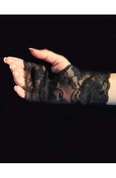 Midnight Girl - Black Lace Fingerless Gloves
