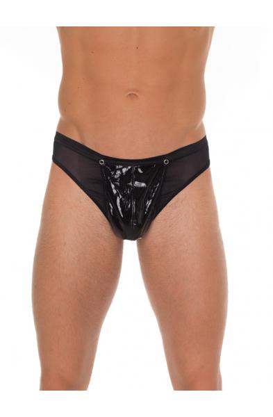 Black PVC and Sheer Thong