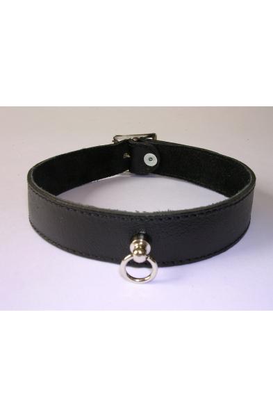 Plain Leather 1 inch (2 1/2 cm) Wide Collar