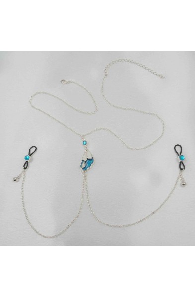 Psyche - Butterfly Wing Necklace With Nipple Rings