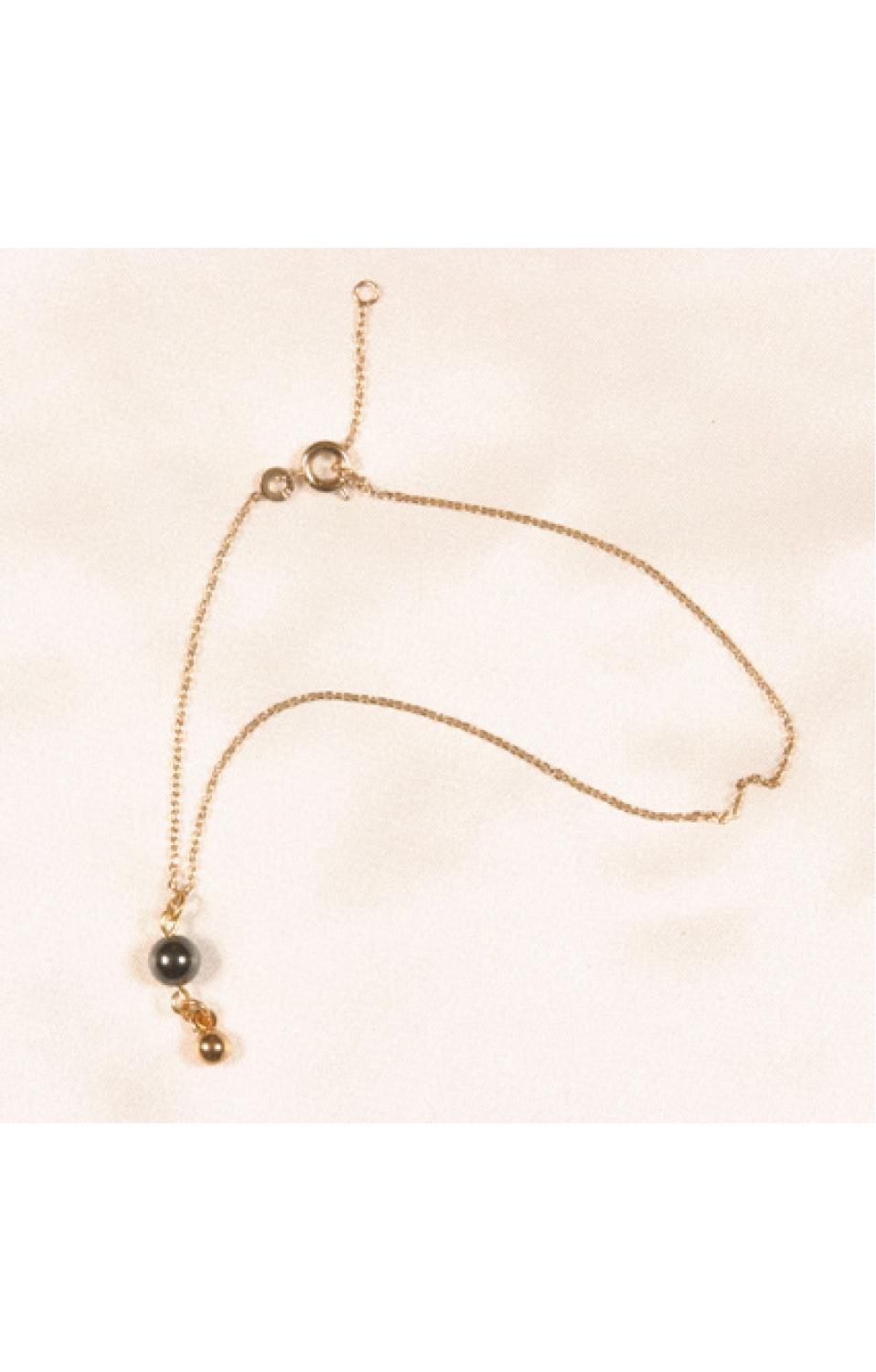 Radharani Gold And Hematite Ankle Wrist Chain