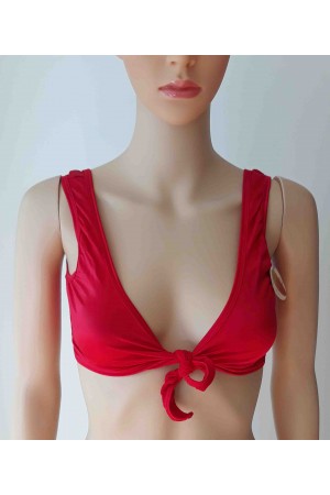 Red Tie Front Top