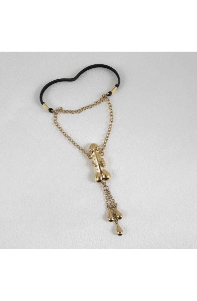 Rockstar - Penis Bracelet with Gold Penis Charm