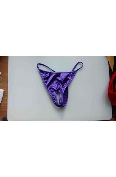 Sexy of Hollywood - Satin Crotchless Thong Panty