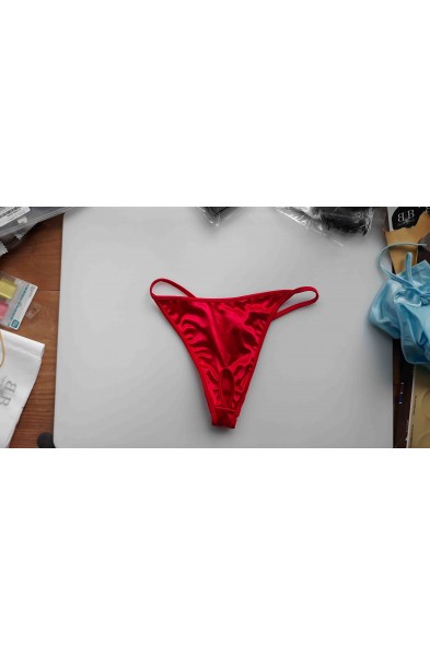 Sexy of Hollywood - Satin Crotchless Thong Panty