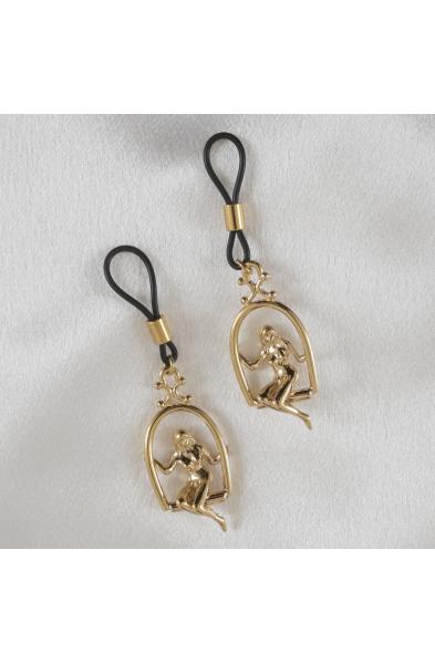 Tender is the Night - Women's Non-Piercing Woman Trapeze Gold Nipple Rings