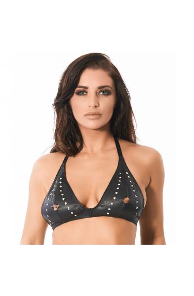 The Punishment of Anne - Leather Peephole Bra with Rivets