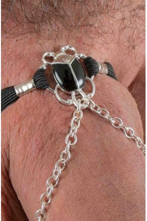 The Sacred Scarab - Sterling Silver Plate Penis Chain Penis Jewelry