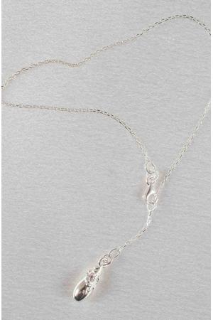 Trouble - Silver Wrist or Ankle Chain with Teardrop Pendant