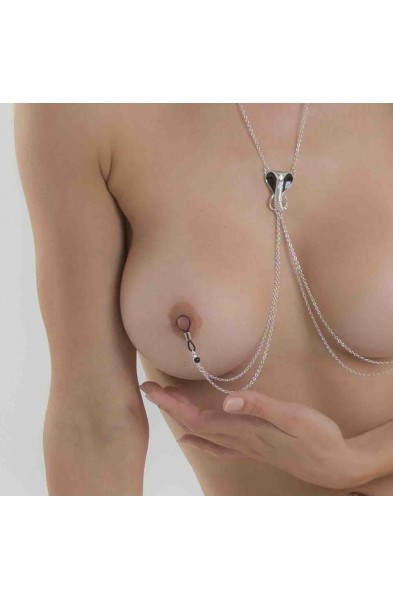Uto - Silver Breast and Nipple Necklace with Cobra Charm