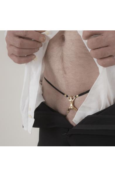 VIP - Men's Lady Luck Waistband & Penis Chain in Gold